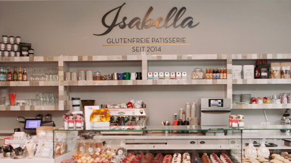 Ladentheke der Pâtisserie in Düsseldorf