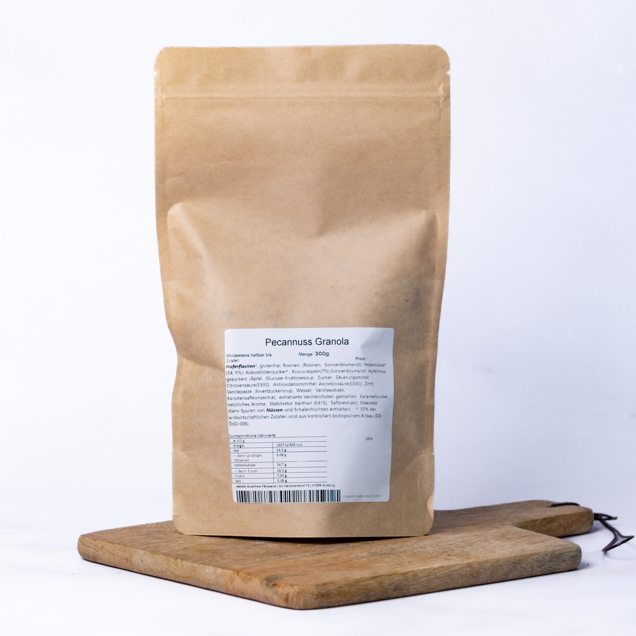 Pecanuss_Granola2 glutenfreies Pekannuss Granola, veganes Müsli, Isabella Glutenfreie Patisserie