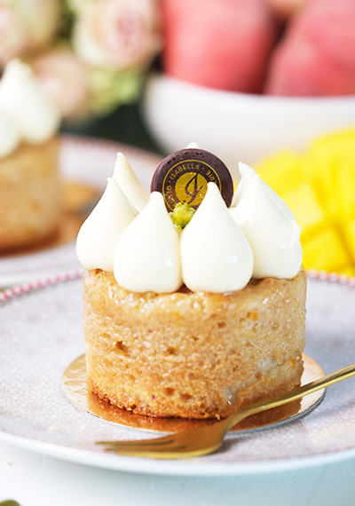 glutenfreies Vegan Peach Flower Törtchen, Isabella Glutenfreie Patisserie